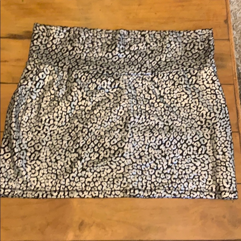 Silver Cheetah Mini Skirt